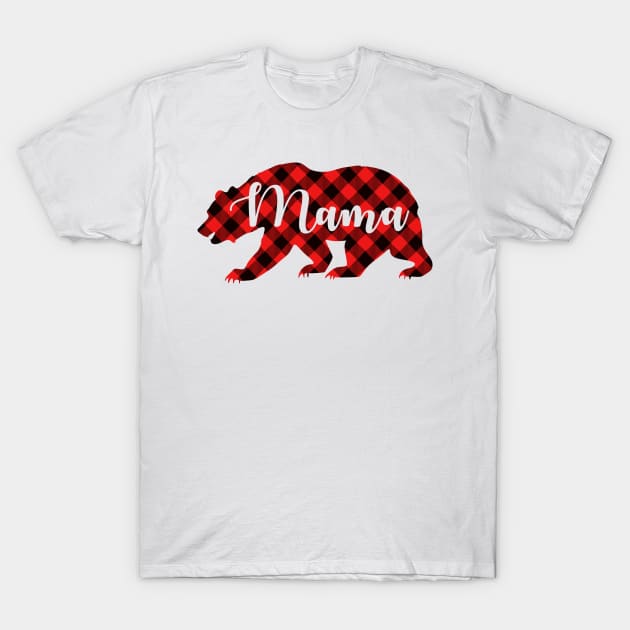 Red Buffalo Plaid Mama Bear T-Shirt by CreativeShirt